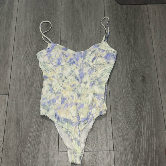 Zara Tops - Zara Tie dye satin bodysuit size medium